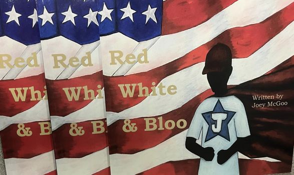 red, white and bloo