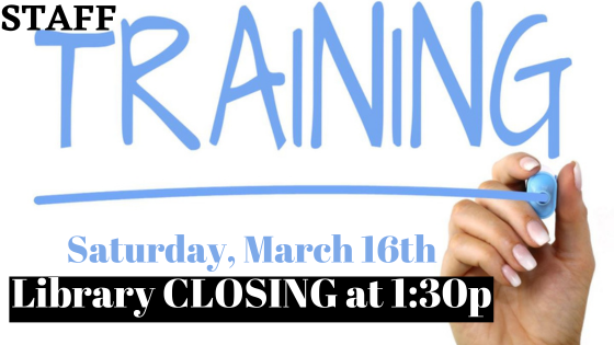staff training: closing at 130p on 3/16