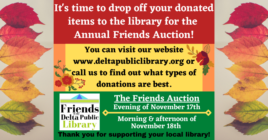 Time to donate items for the auction!