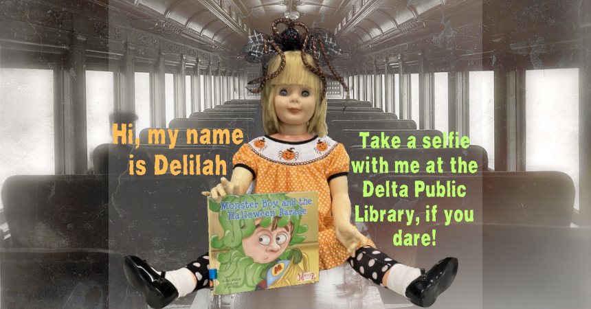 hi i'm delilah... take a selfie with me at the library, if you dare!