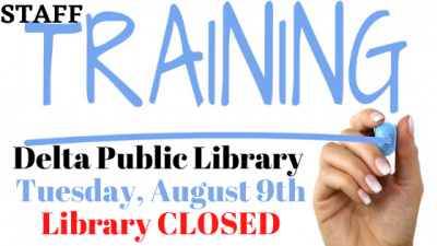 Library closed Aug 9th for training