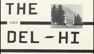 Section of a Delta High School yearbook cover